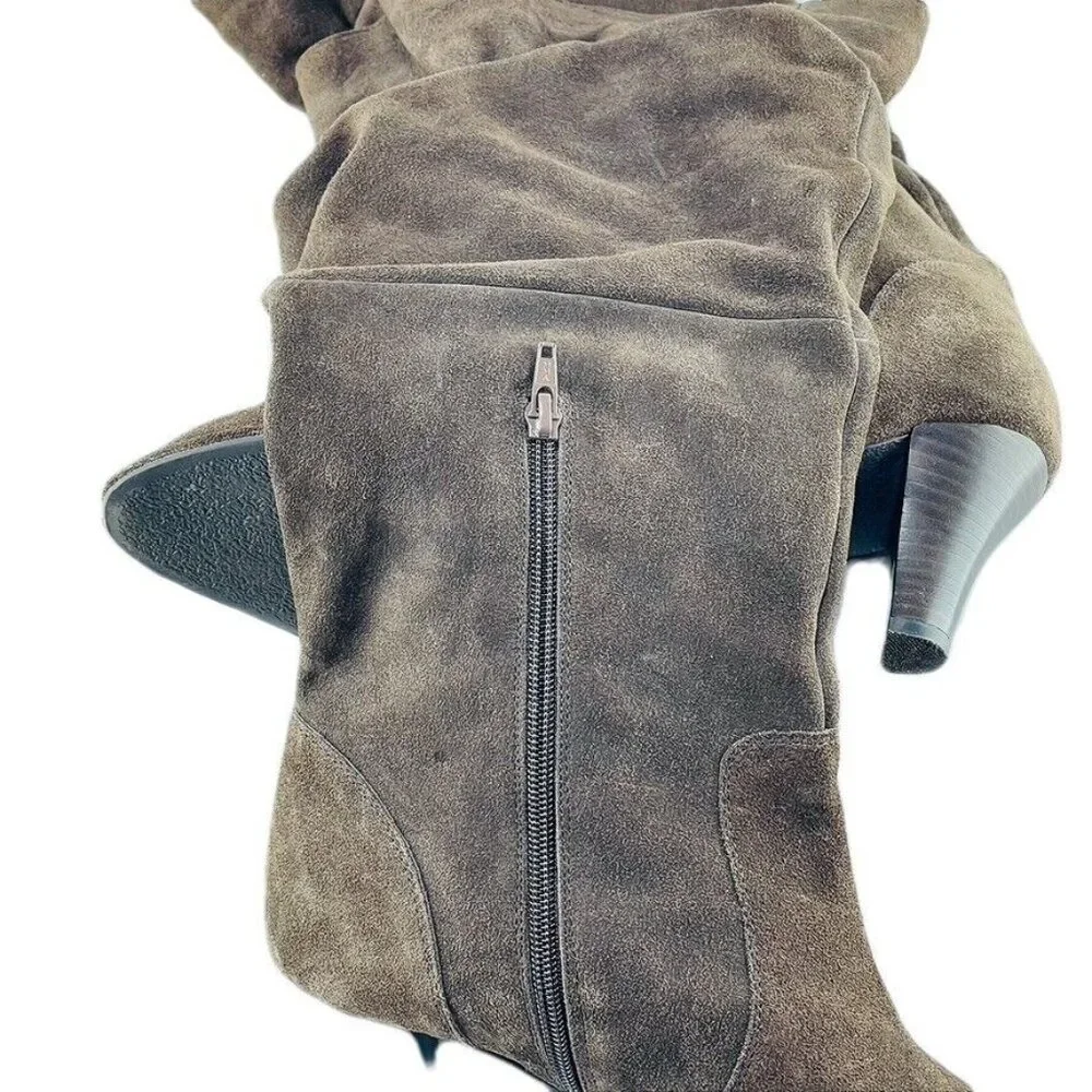 Hot from Hollywood 11W Brown Leather Slouchy Knee High Boots For Wome - Picture 7 of 13
